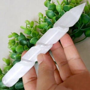 Selenite Spiral Pencil Wand
